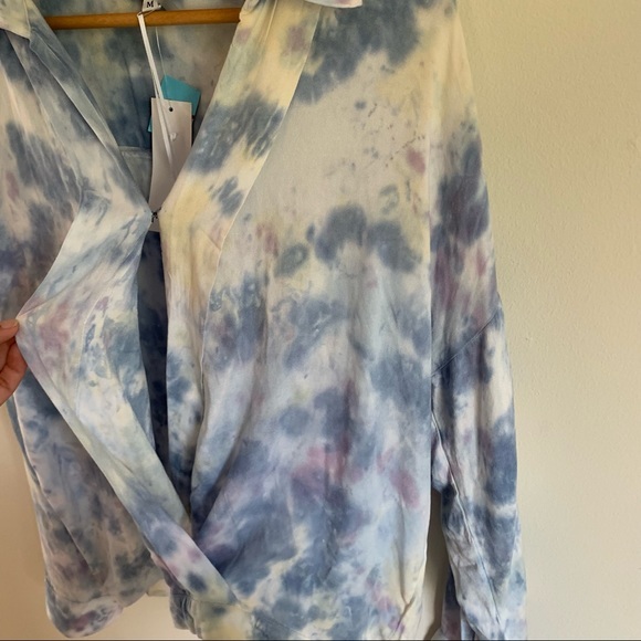 NWT YOUNG FABULOUS & BROKE tie dyed long sleeve boho top YFB NEW - Picture 8 of 11